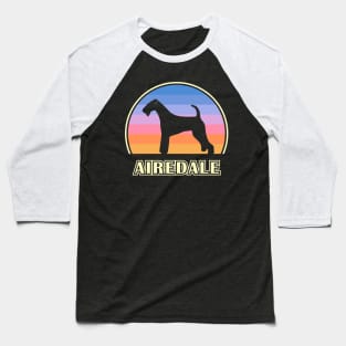 Airedale Terrier Vintage Sunset Dog Baseball T-Shirt